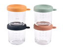 Beaba | Bewaarpotje Sunrise Glas/Siliconen Color Mix 250ml 4-pack