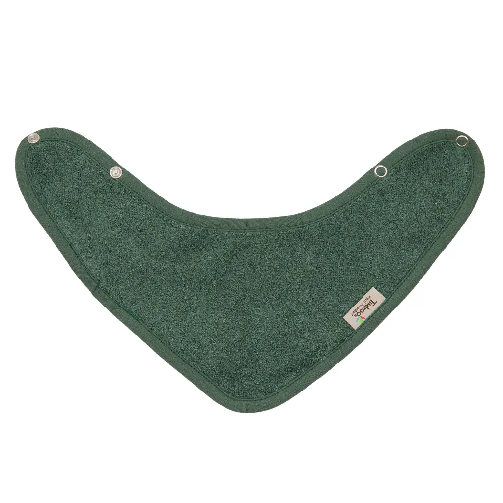 Timboo | Spuugdoekje/Bandana Dubbellaags Drukknopensluiting Bamboe Aspen Green Groen 36x20cm