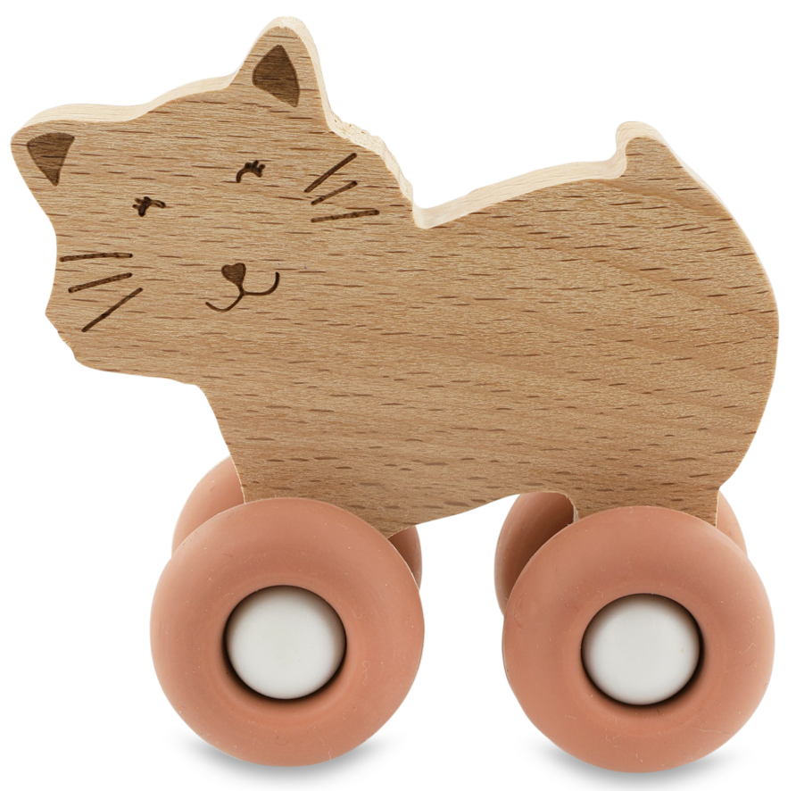 Trixie | Houten dierenauto met siliconen wielen Mrs. Cat