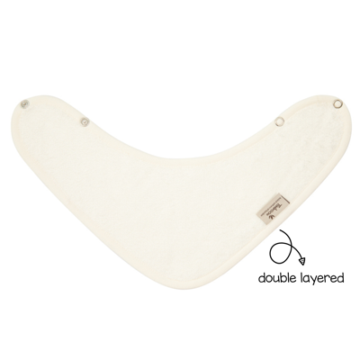 Timboo | Spuugdoekje/Bandana Dubbellaags Drukknopensluiting Bamboe Daisy White Wit 36x20cm