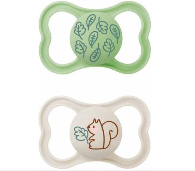 MAM | Fopspeen Supreme Silicon Blaadjes/Eekhoorn Groen/Ecru 6-16M 