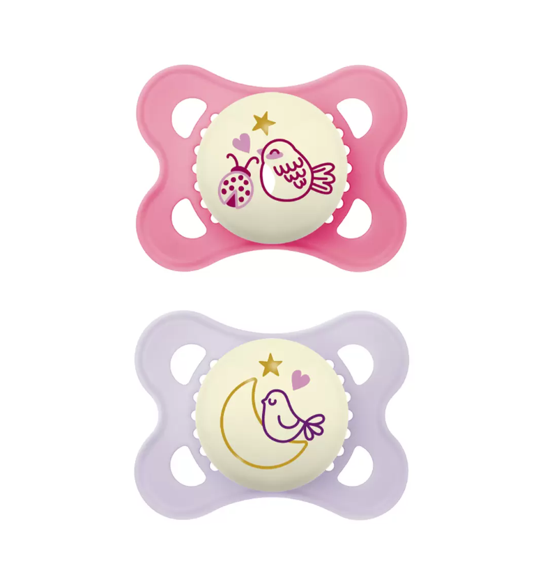 MAM | Zuigspeen Original Night silicon 0-6 roze