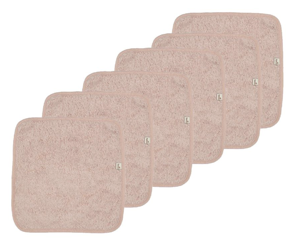 DROGE DOEKJES, voor het gelaat/voor de billetjes, misty rose, Reusable soft wipes, 6 stuks, reinigende doekjes