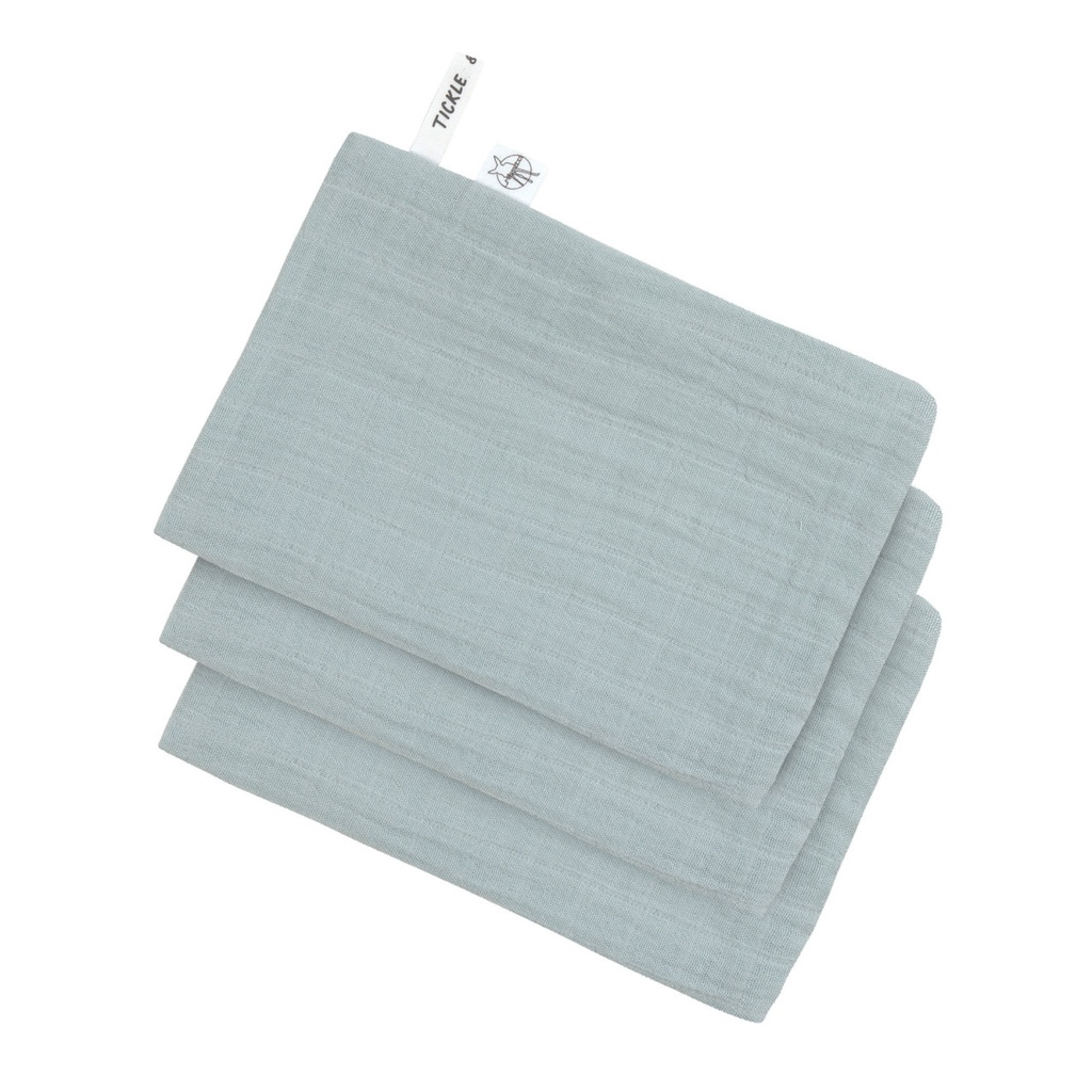Laessig | Washandje Muslin Powder Blue 3-pack