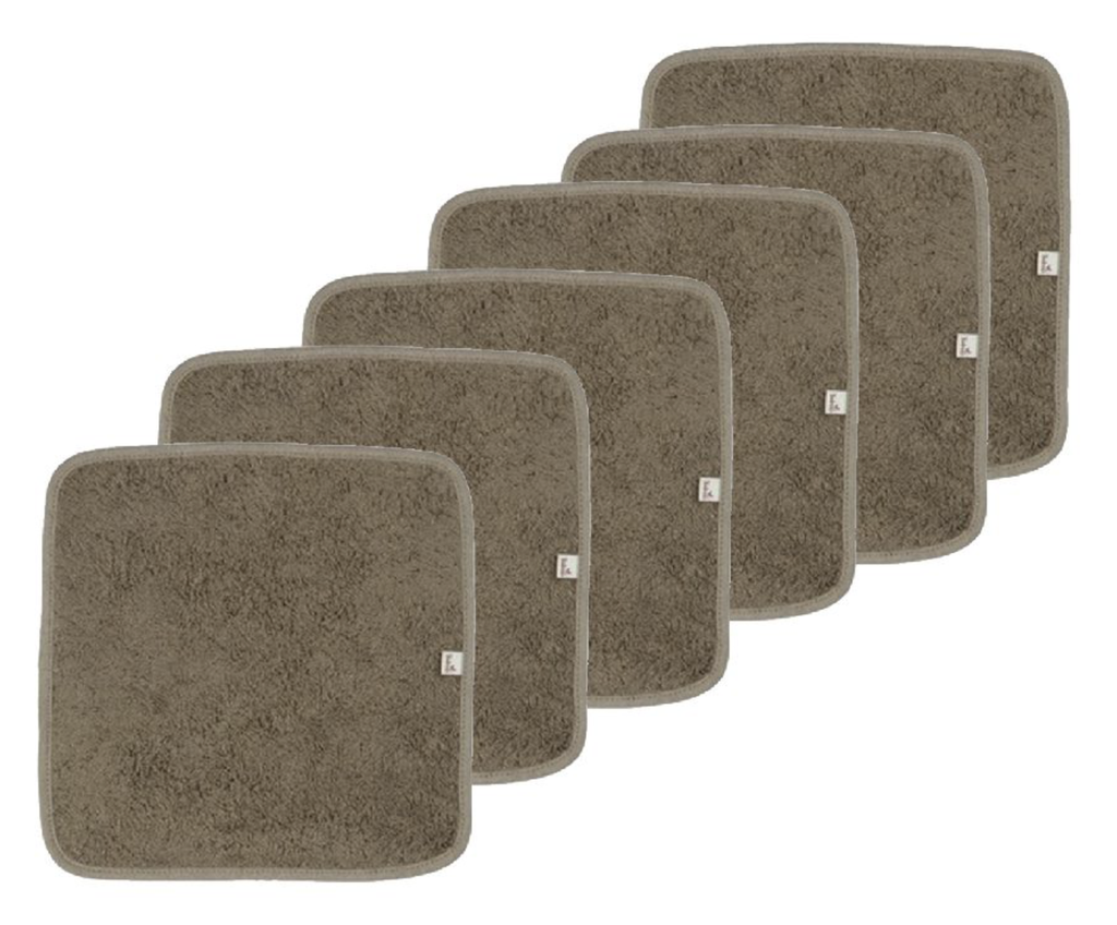 DROGE DOEKJES, voor het gelaat/voor de billetjes, jungle green, Reusable soft wipes, 6 stuks, reinigende doekjes