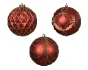 Decoris | Kerstbal Kunstof Mat Rood/Goud Ø12cm Assortiment