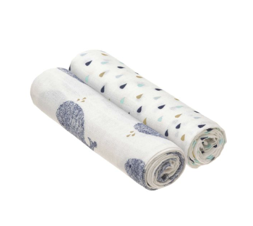 Laessig | Tetra Doek Little Water Whale XL 120x120cm 2-pack