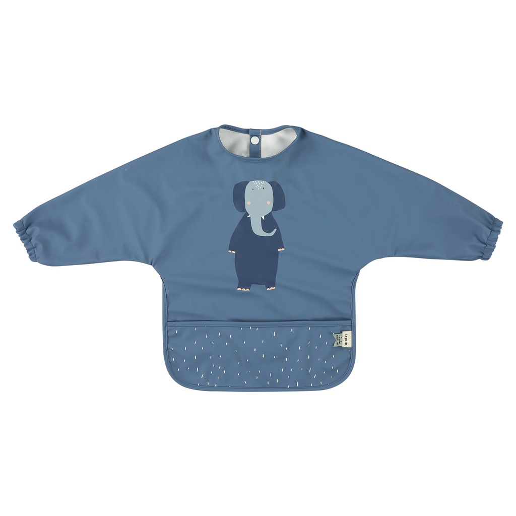 Trixie | Slabbetje met Mouwen Mrs. Elephant Afwasbaar Blauw 42x30x0cm