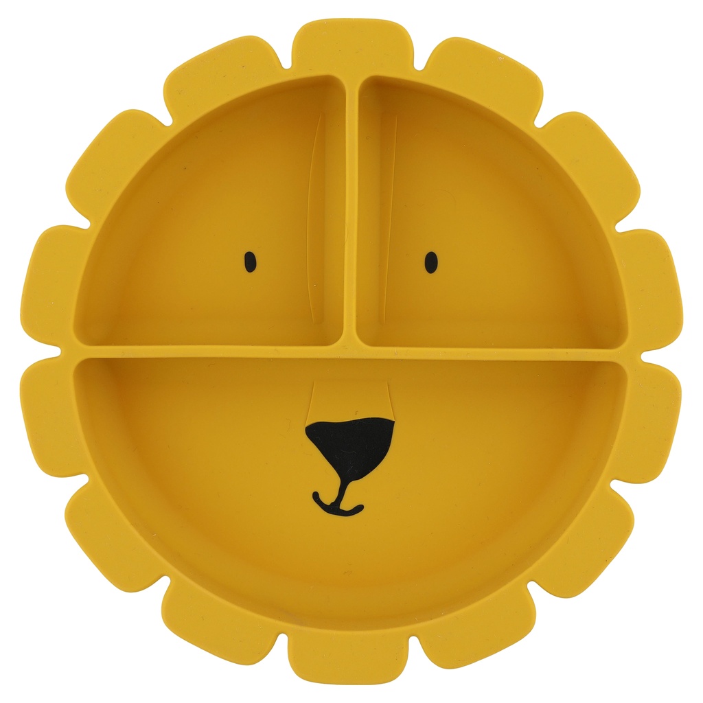 Trixie | Bord met Zuignap/Vakkenverdeling Silicone Mr. Lion Geel 