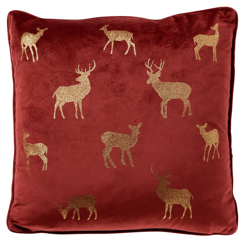 Dutch Decor | Sierkussen Deer Biking Red 45x45cm 