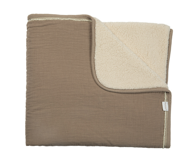 Pericles | Deken Wieg Chocolate/Creme  1.5TOG 75x100cm