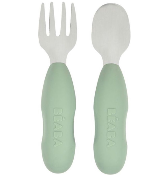 Beaba | Bestek Lepel/Vork  Sage Green