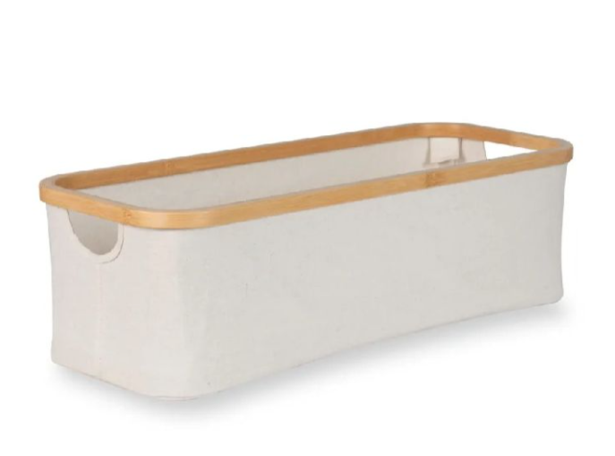 Quax | Opbergmand Naturel Bamboe Katoen Beige 24x60x18cm