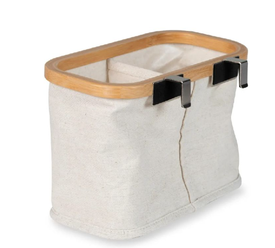 Quax | Opbergmand Hangmand Flesjes Naturel Bamboe/Katoen Beige 22x15x12cm