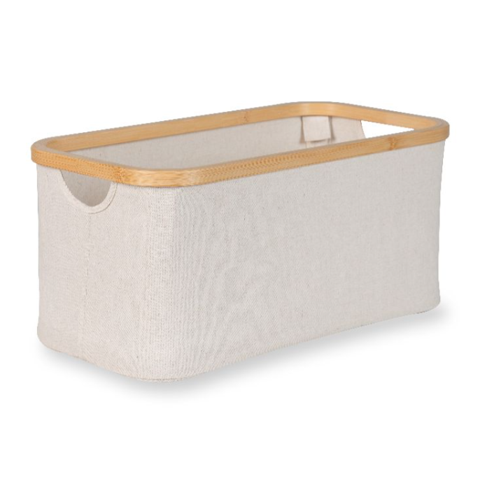 Quax | Opbergmand Beige Naturel Bamboe Katoen 47x25x22cm