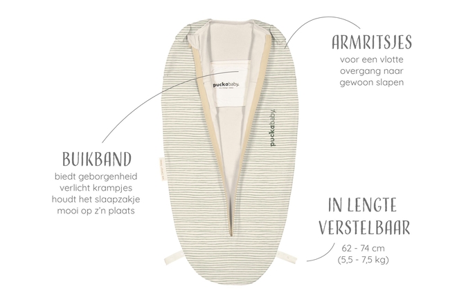 Puckababy | Inbakeren Mini Green Stripes 3-6M