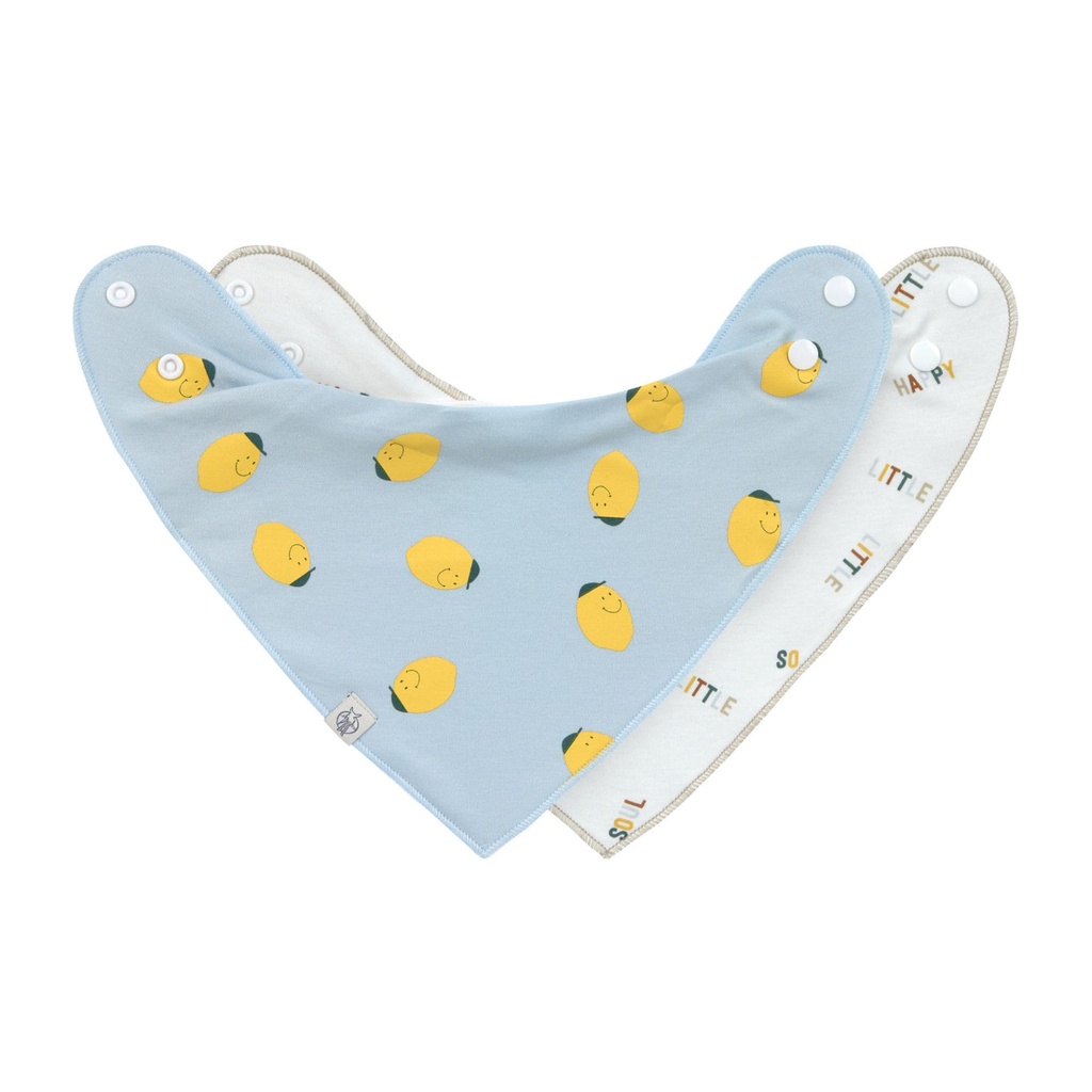 Laessig | Spuugdoekje Happy Fruits Lemon Drukknopensluiting 2-pack