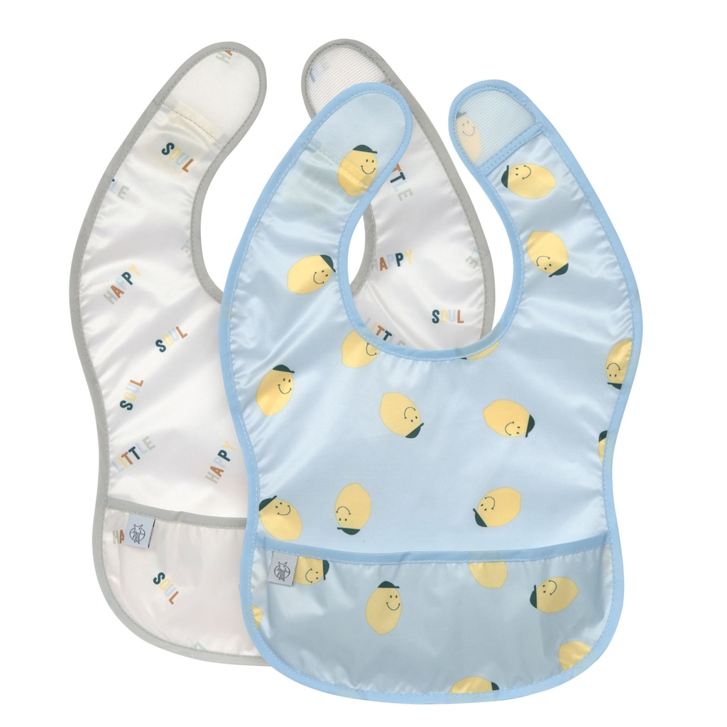 Laessig | Slabbetje Happy Fruits Lemon Lightweight Bib Velcrosluiting 2-pack