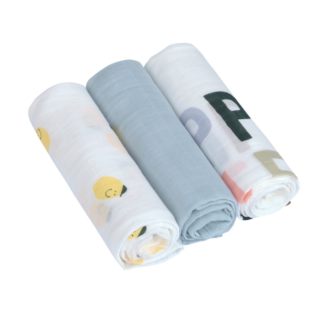 Laessig | Tetra Doek Happy Fruits Lemon 80x80cm 3-pack 