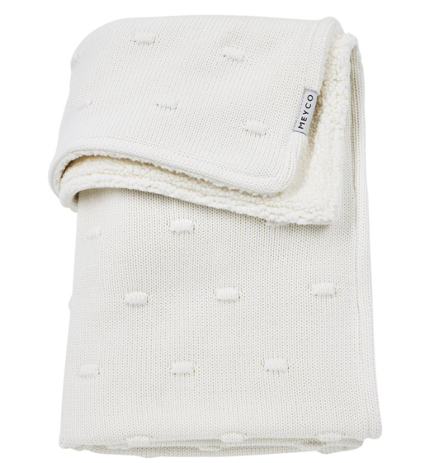 Meyco | Wiegdeken Knots Teddy Offwhite  75x100cm