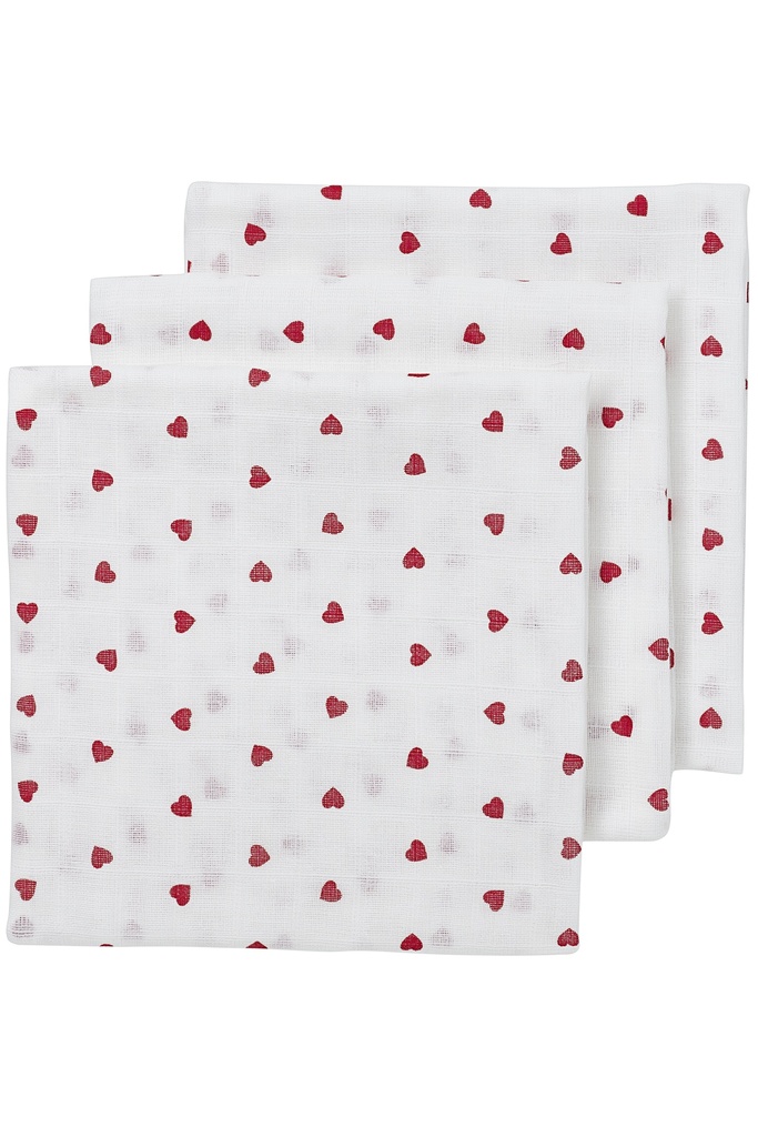 Meyco | Tetradoek Sweet Heart Red Wit/Rood 70x70cm 3-pack