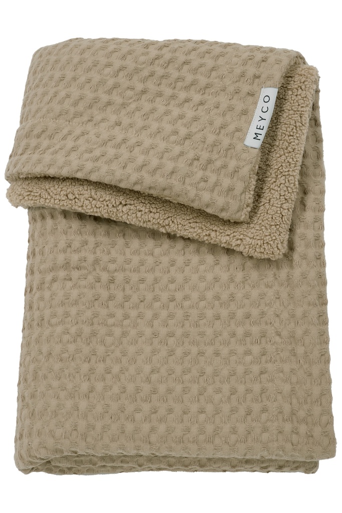Meyco | Deken Ledikant Wafel Teddy Taupe 100x150cm