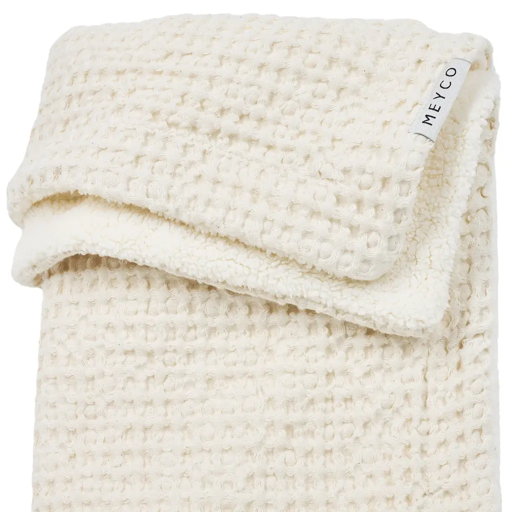 Meyco | Deken Wieg Wafel Teddy Nature Ecru 75x100cm