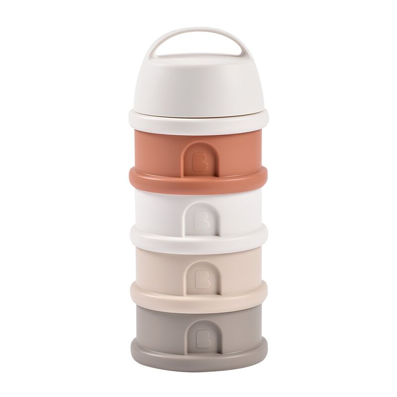 Beaba | Melkpoederdoosje Cotton White/Terracotta 4 Compartimenten