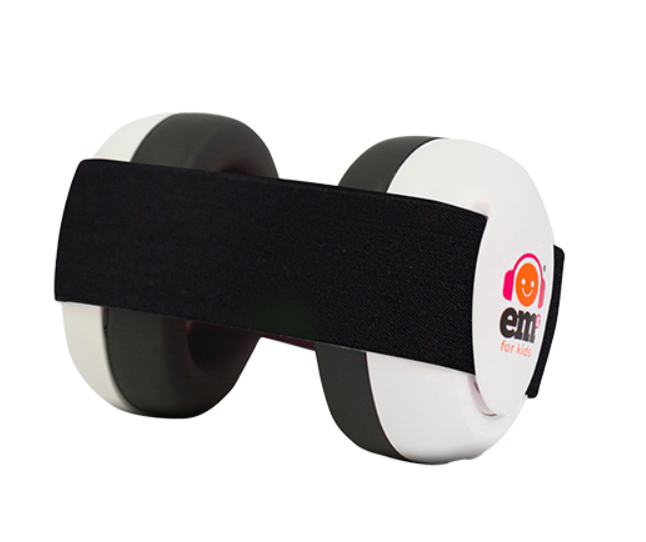 Em's for kids | Gehoorbescherming Baby Schelp Wit Hoofdband Zwart