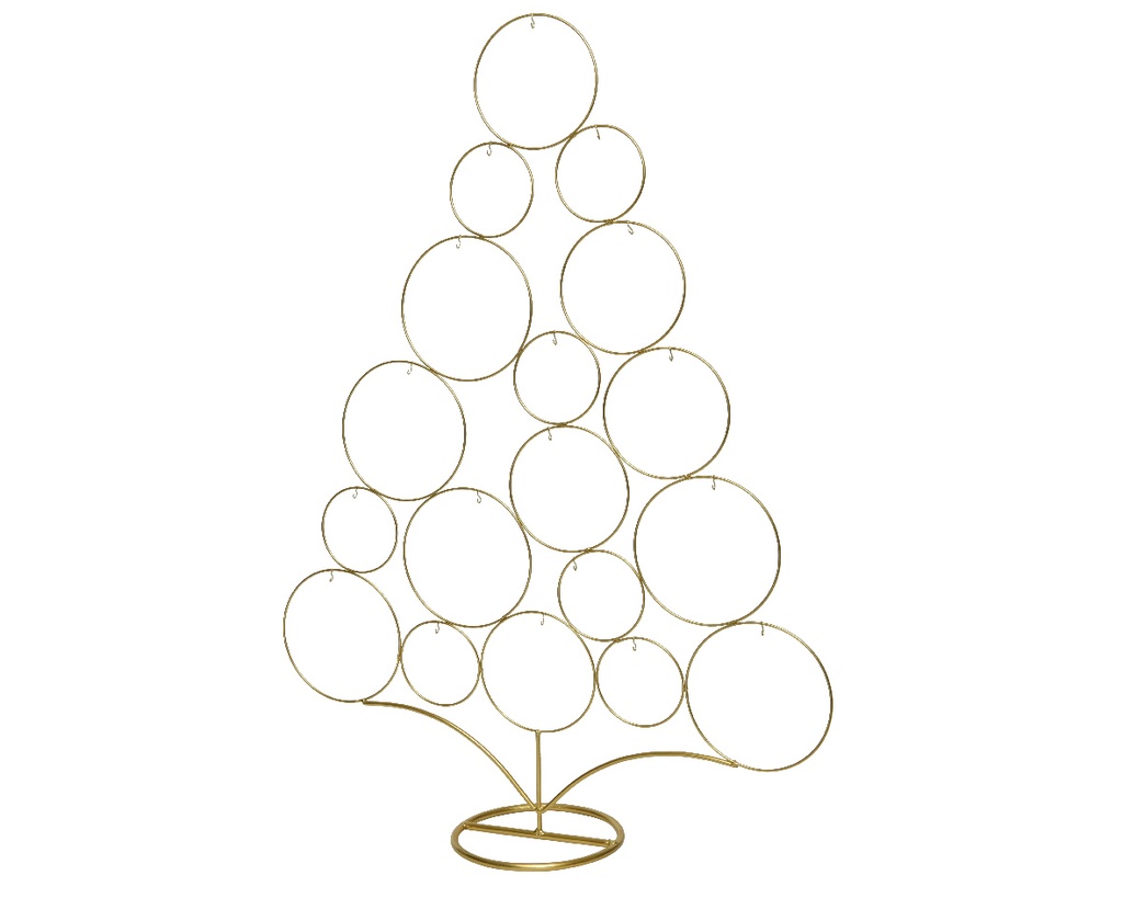 Kaemingk | Beeld Boom Metaal Staand Cirkels met Hangers Goud 18x63x85cm