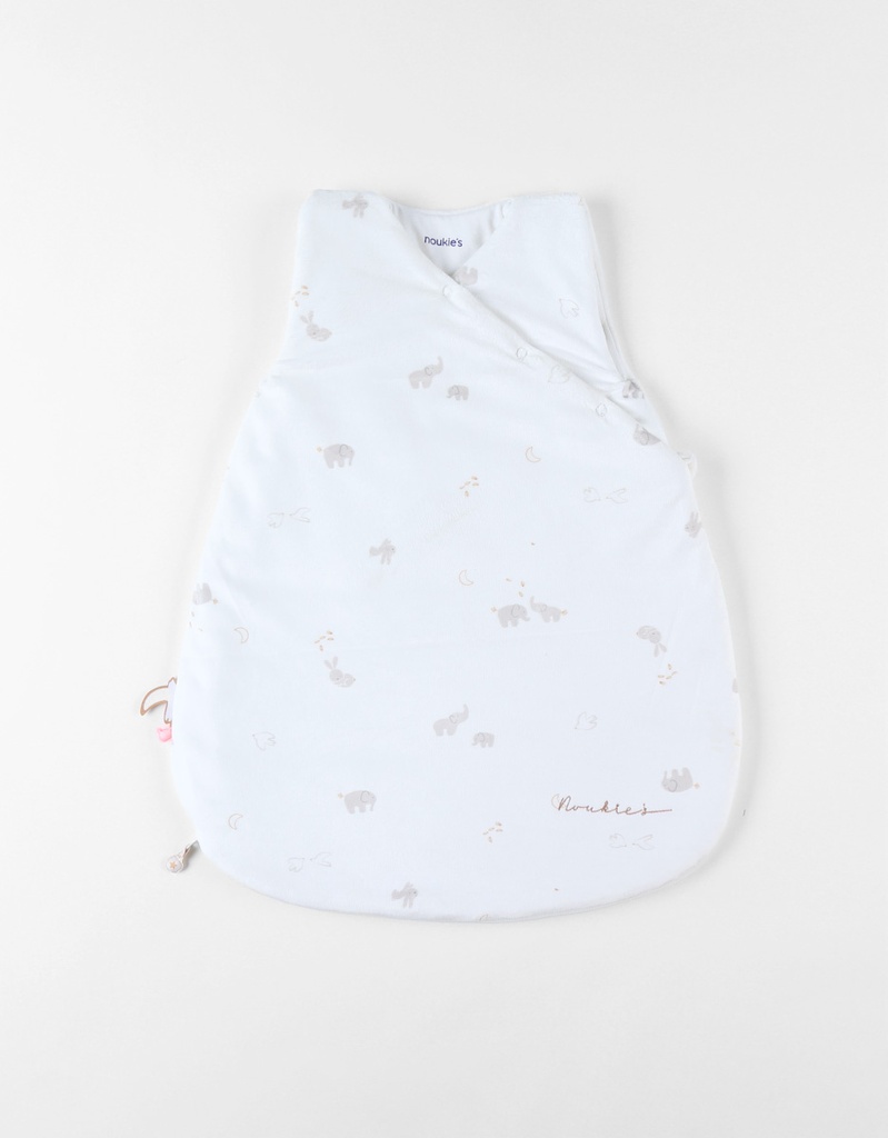 Noukies | Slaapzak Bali & Moka 2.0TOG All Over Olifant Wit 50cm 