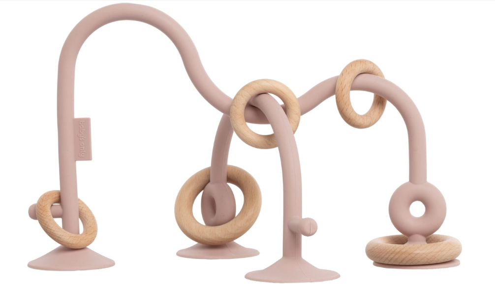 Baby's Only | Speelgoed vr Eetstoel Kralenspiraal Oud Roze