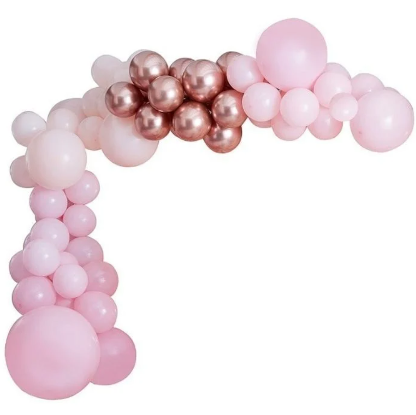 Ginger Ray | Ballon Balloon Backdrop Kit Ros Gold Chrome/Pink 