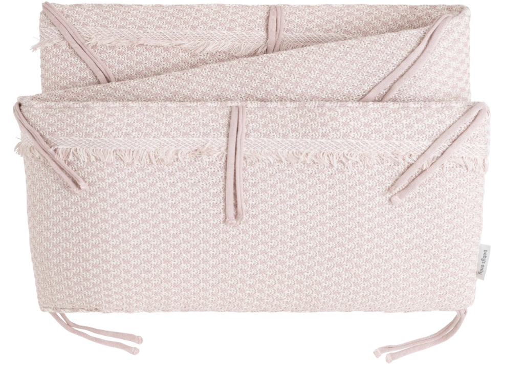 Baby's Only | Bed/Parkbumper Happiness Oud Roze/Ecru 30x180cm