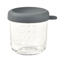 Beaba | Bewaarpotje met Maatverdeling Glas/Siliconen Mineral Grey 250ml 