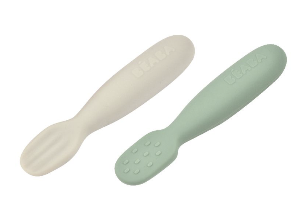 Beaba | Oefenlepel Sage Green/Velvet Grey +4m 2-delig