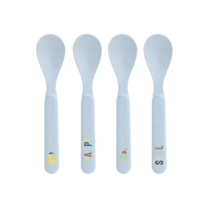 Laessig | Lepel Spoon Set Happy Fruits Lemon Blauw 4-pack