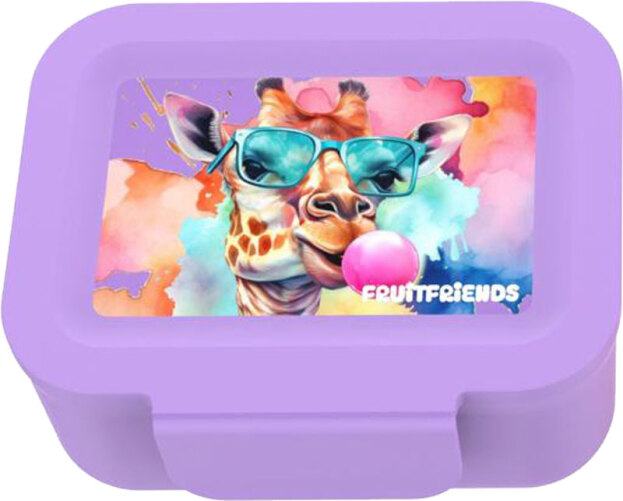 Lunch Buddies | Koekendoosje Animals Giraffe Paars 130x95x50mm