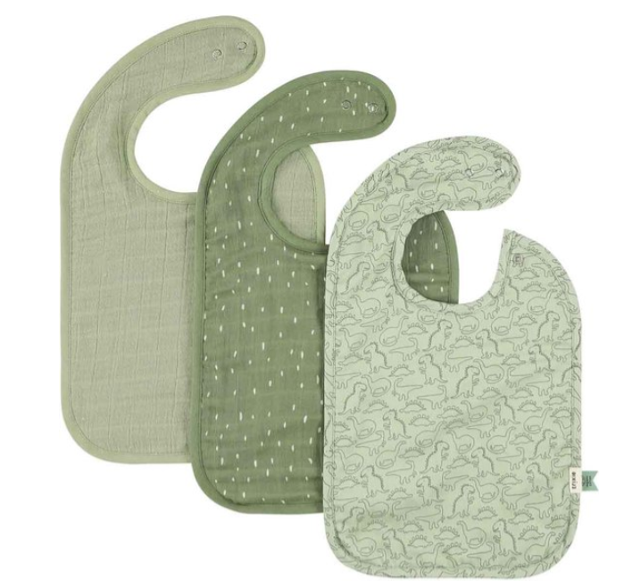 Trixie | Slabbetje Daring Dino Groen3-pack