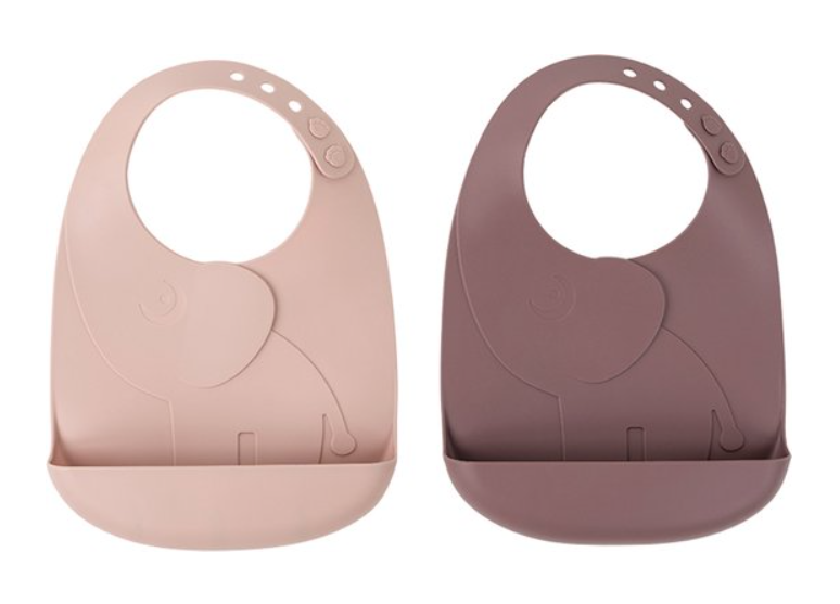 Done by Deer | Slabbetje Peekaboo Bib Elphee Silicone Roze 2-pack