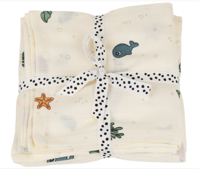Done by Deer | Tetra Doek Sea Friends 120x120cm 2-pack