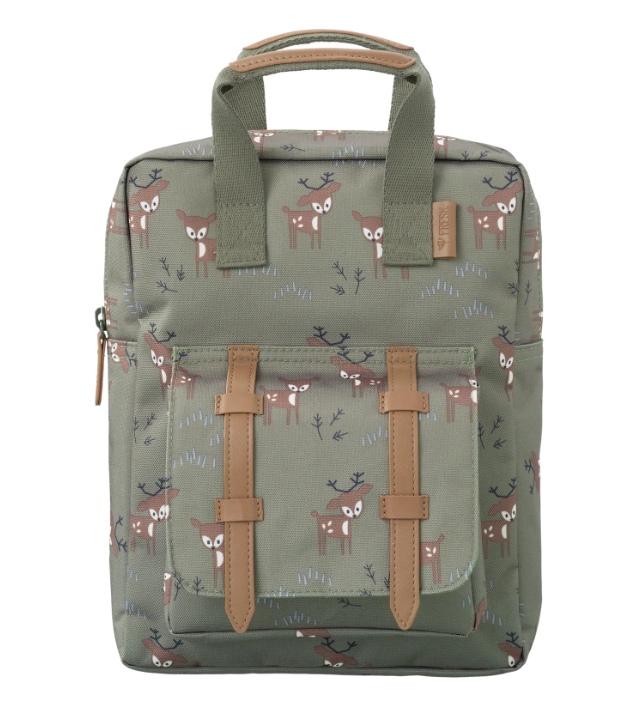 Fresk | Rugzak Deer Olive Small Backpack All Over Hert Groen
