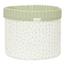 Little Dutch | Opbergmand Blueberry Leaves Quilted Groot Ø30x25cm Groen All Over Blaadjes