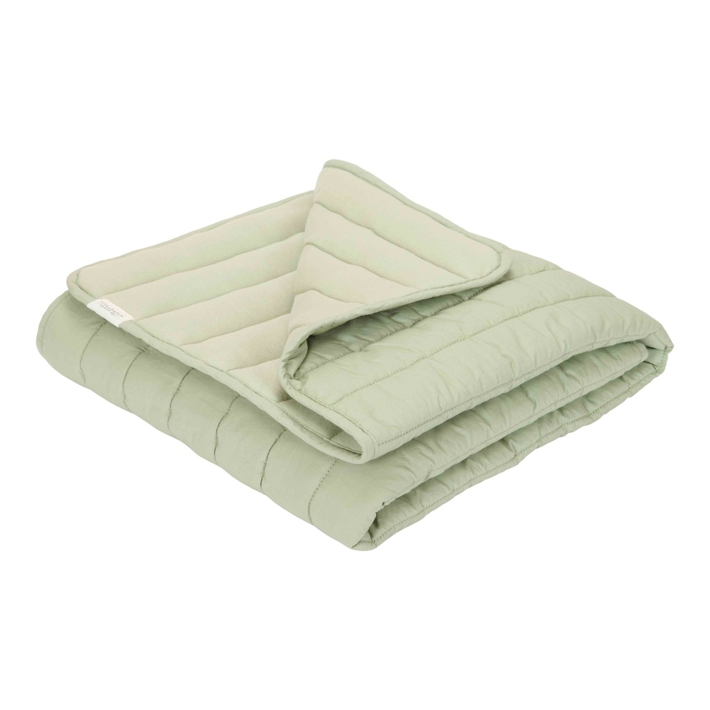 Little Dutch | Deken Wieg Pure Sage Quilted 70x100cm Groen