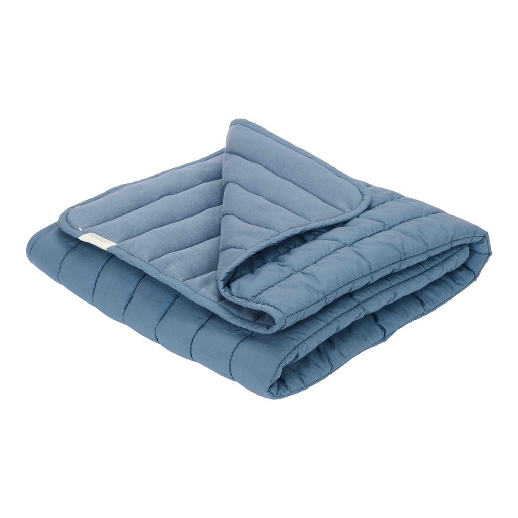 Little Dutch | Deken Wieg Pure Dark Blue Quilted 70x100cm