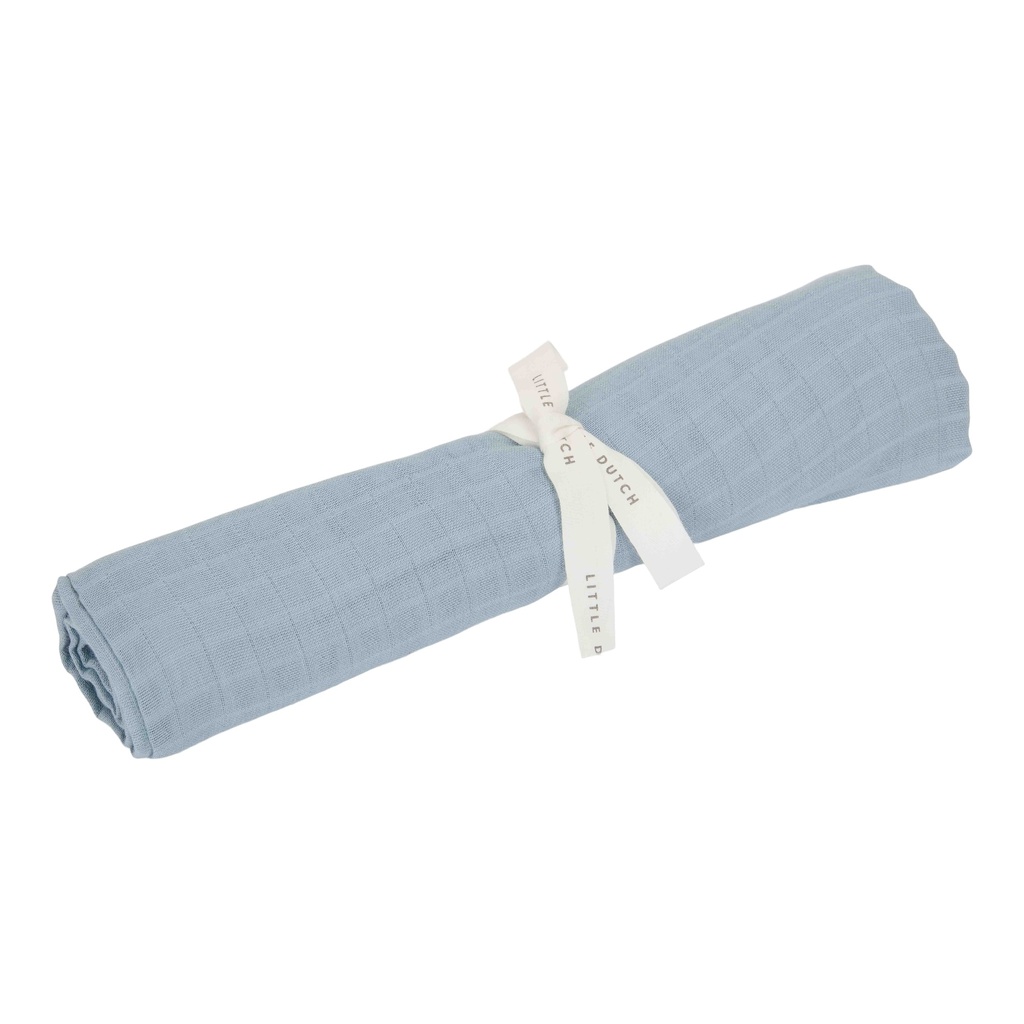 Little Dutch | Tetra Doek Pure Denim Blue Blauw 120x120cm