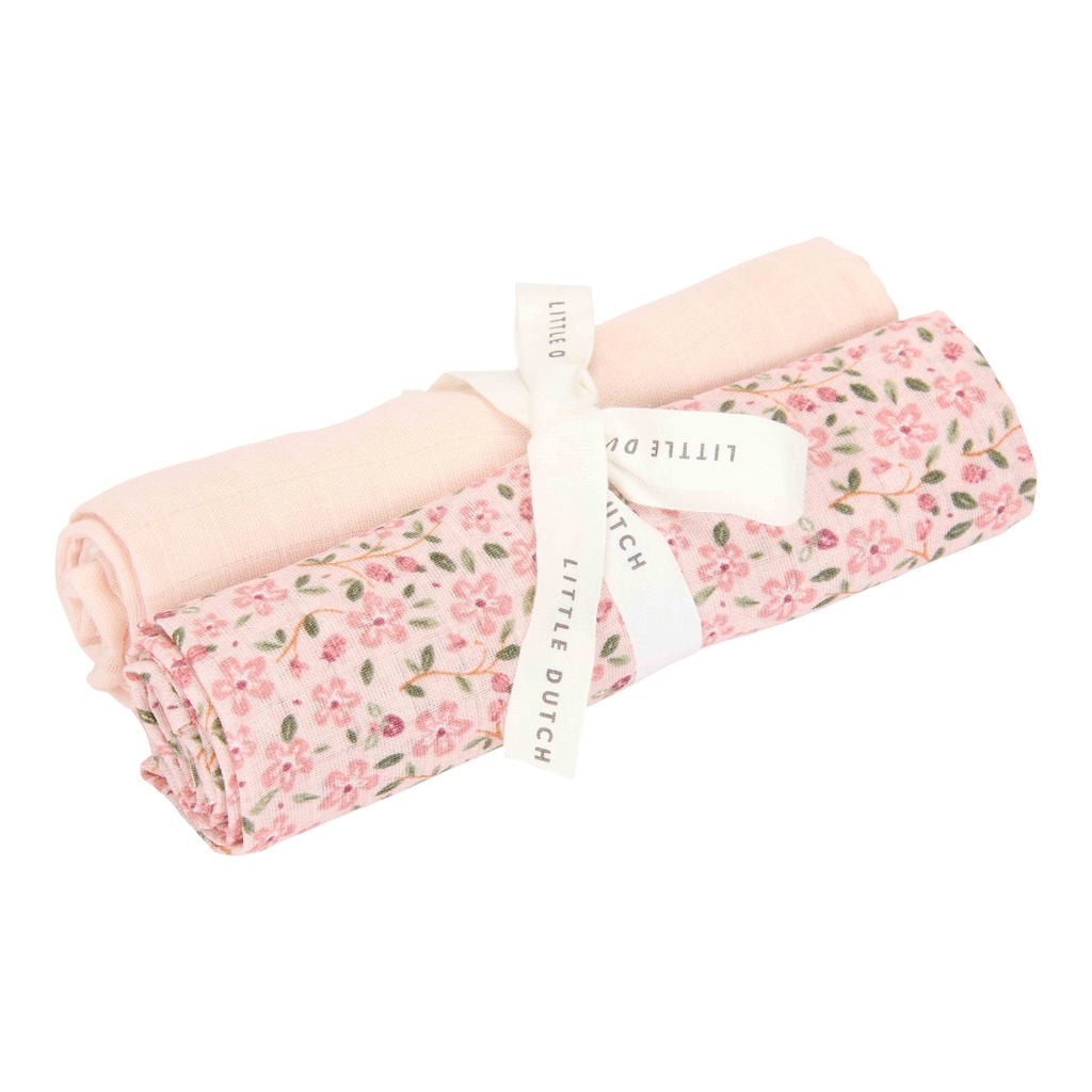 Little Dutch | Tetra Doek Fairy Floral /Pure Blossom 70x70cm 2-pack