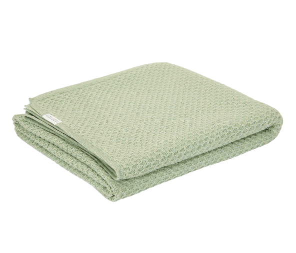 Little Dutch | Deken Ledikant Pure Sage Gebreid Bubble 110x140cm