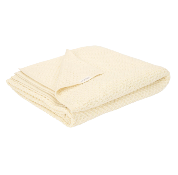 Little Dutch | Deken Wieg Pure Soft White Gebreid Bubble 70x100cm