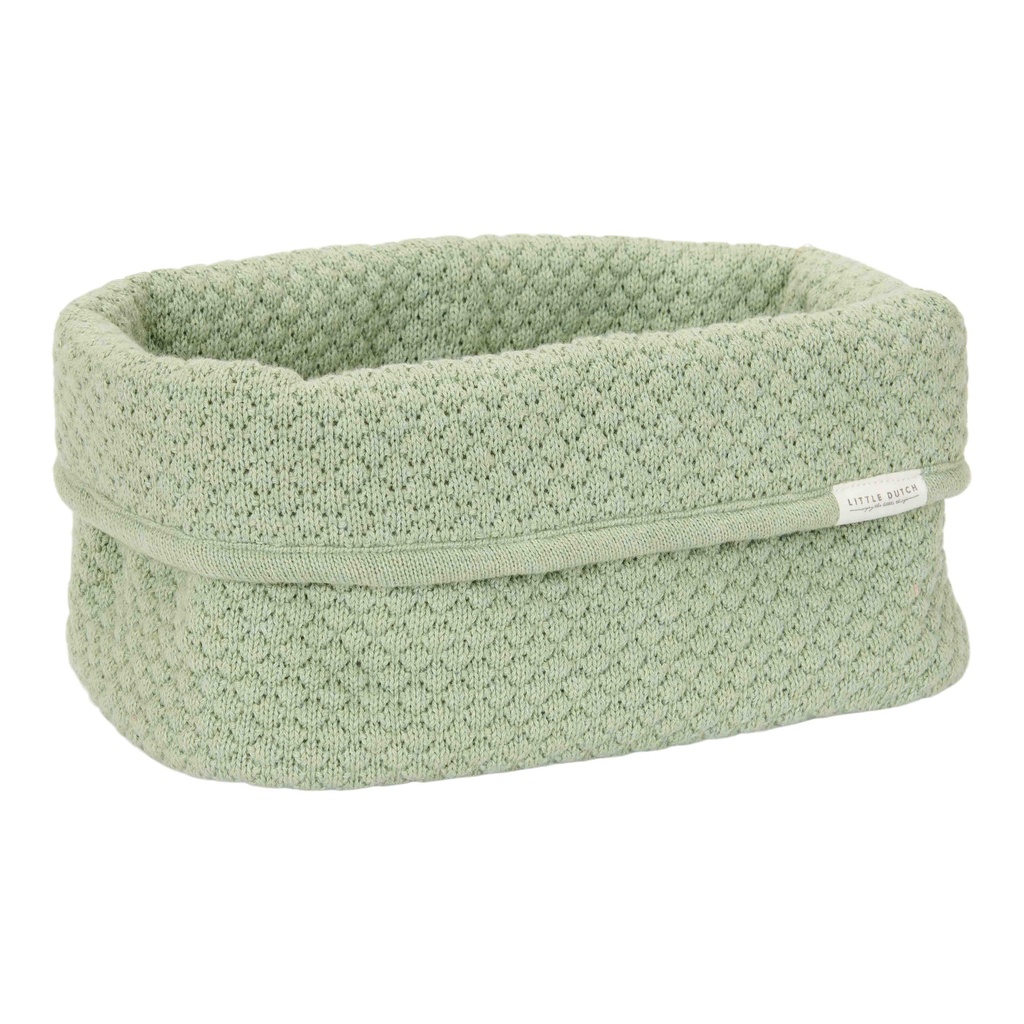 Little Dutch | Verzorgingsmand Pure Sage Gebreid Bubble Groen 25x15x15cm